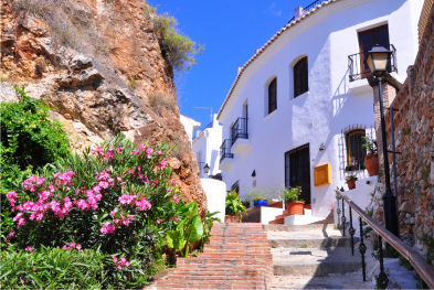 スペインの白い家の風景写真